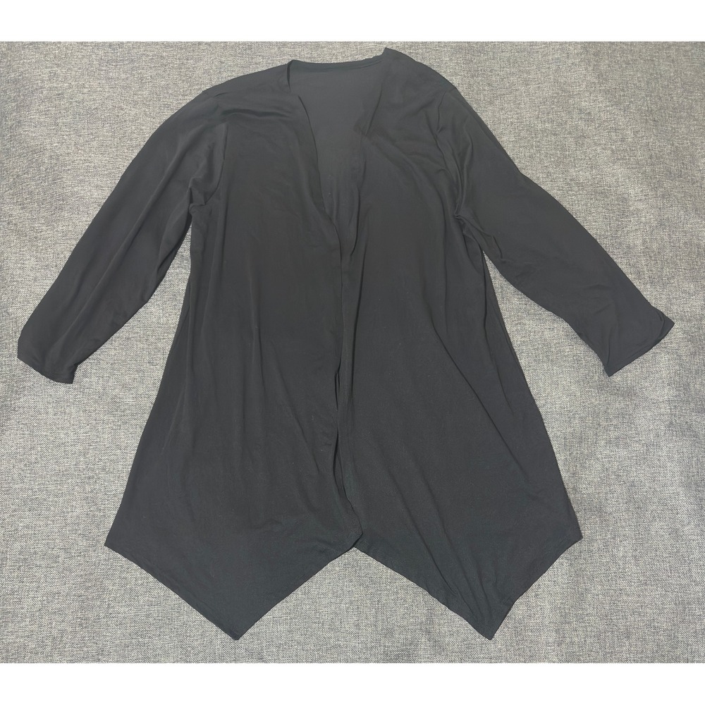 Unbranded Womens 4XL Cardigan Black Open Front Sharkbite Hem Long Sleeve